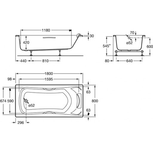 Ванна акриловая Roca BeCool белая 180х80 см ZRU9302782